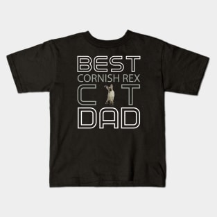 Best Cornish Rex Cat Dad Kids T-Shirt